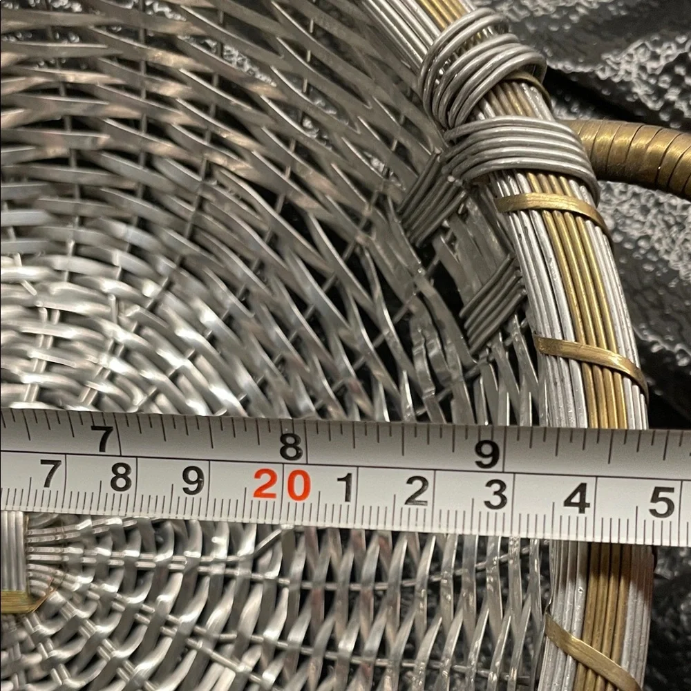 Versace Silver and Gold Woven Basket with Handles. - Picture 7 of 12